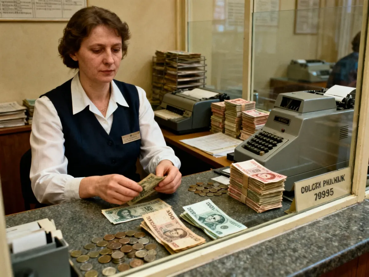 Wymiana starych złotych na nowe banknoty i monety w banku