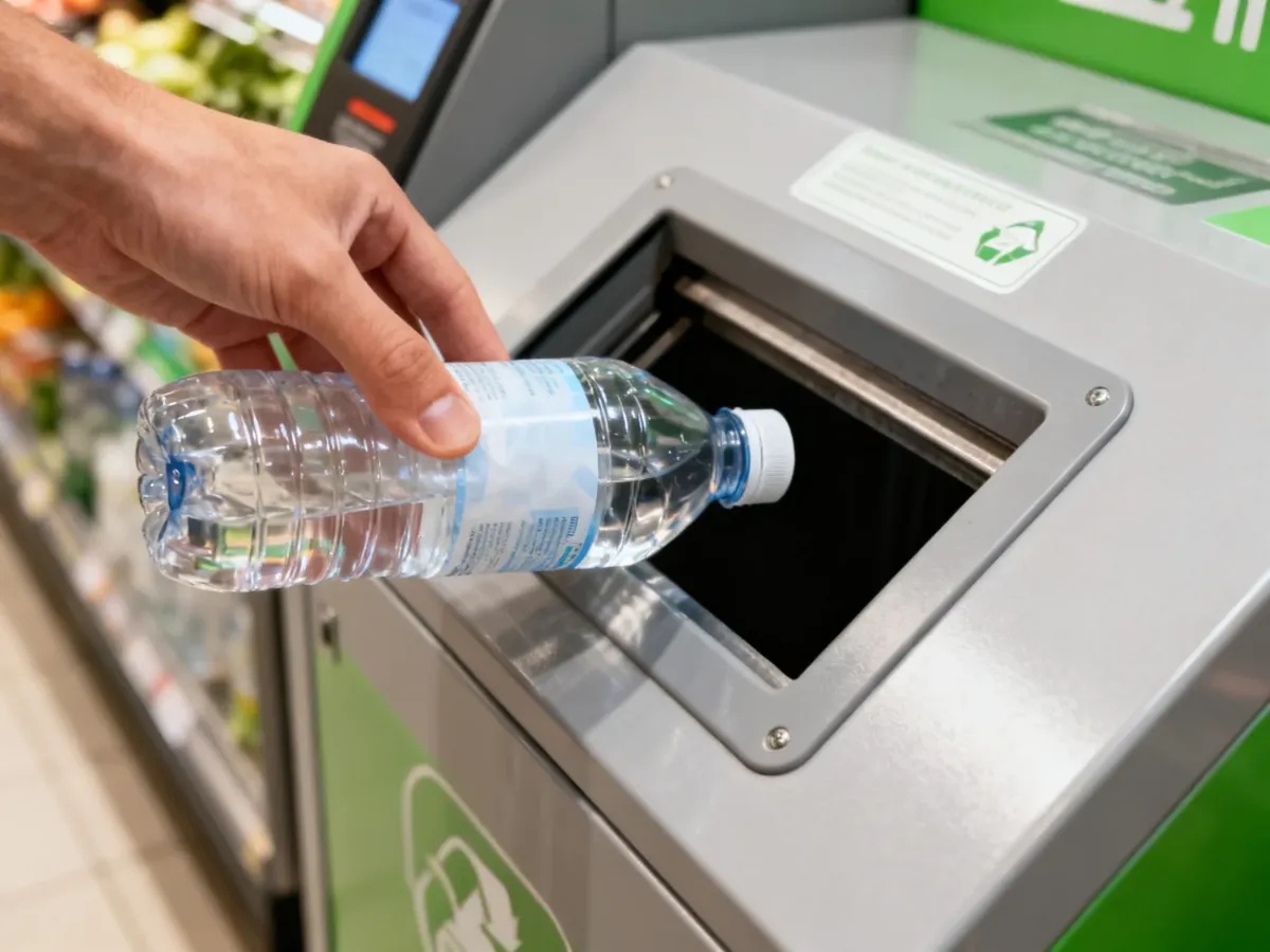 Zwrot nieuszkodzonej butelki w automacie kaucyjnym